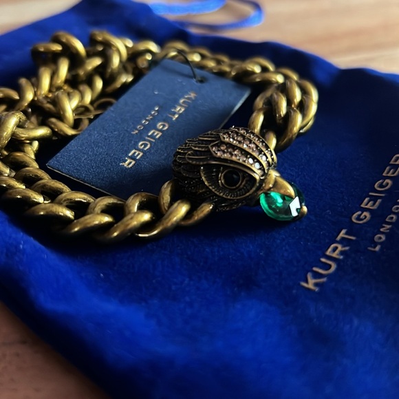 Kurt Geiger Eagle Stone Chain Necklace - Picture 1 of 5